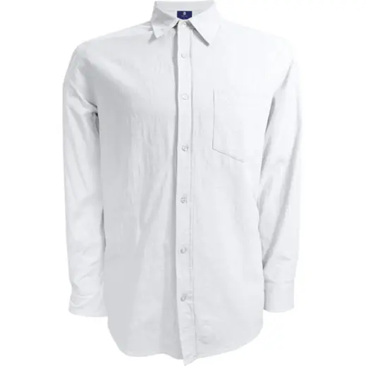 Mens Biodegradable Cotton Lounge Long Sleeve White Front